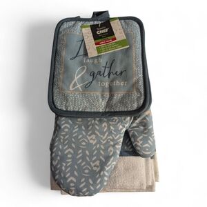 Family Chef Kitchen Set Blue Love Laugh 5 Pc